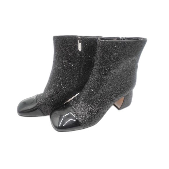 New Circus NY Osten glitter-clad cap-toed Black Glitter bootie block Heel size 9 - Picture 1 of 9